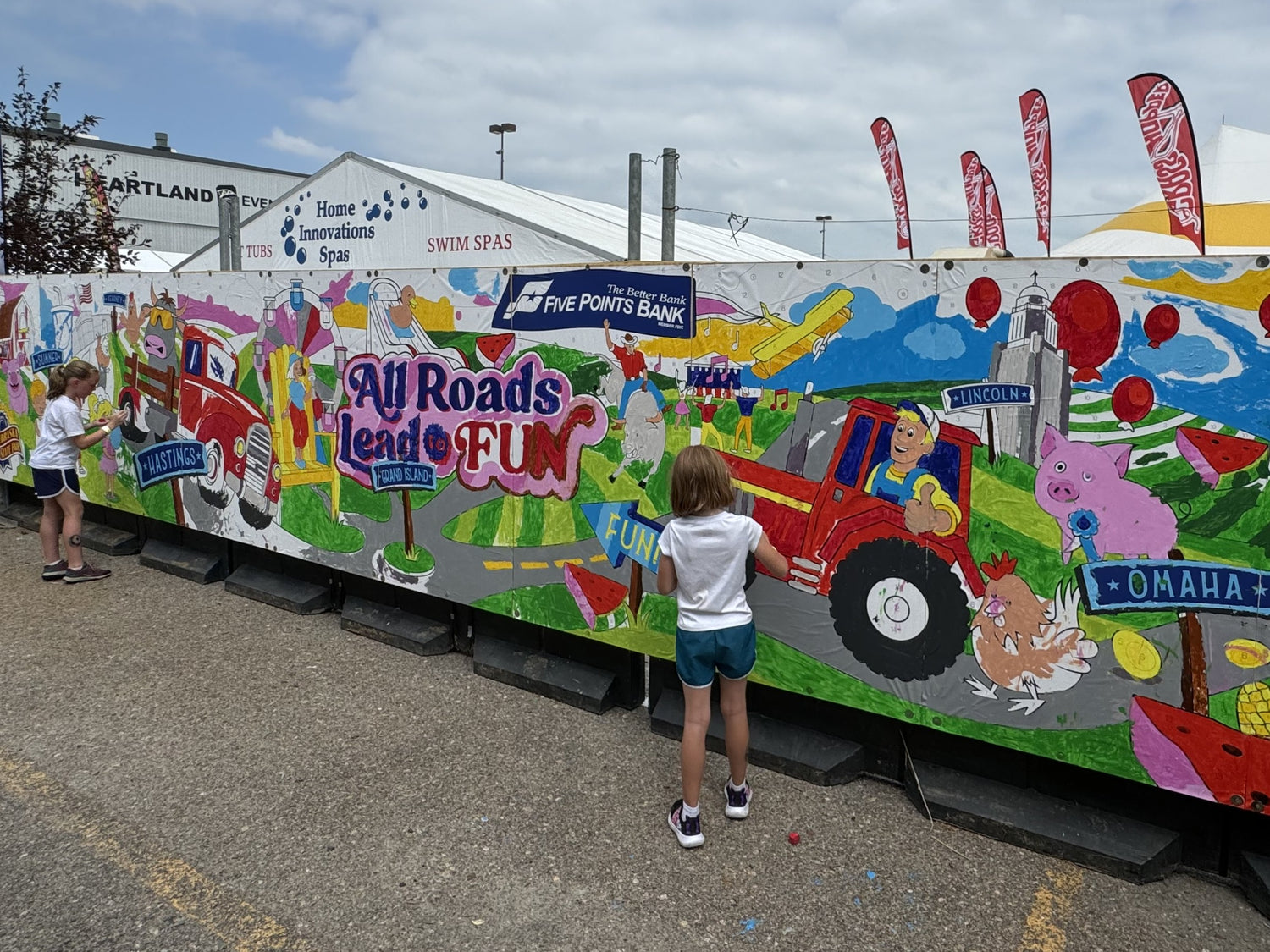thirty feet long paint by number mural for outdoor festival with over 300,000 attendees